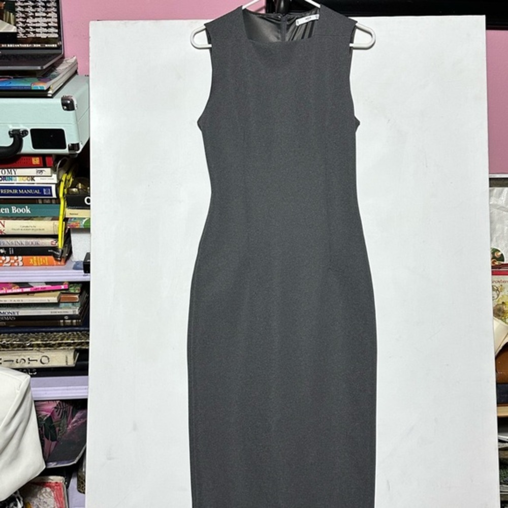 Mango Dark Gray Sleeveless Midi Dress